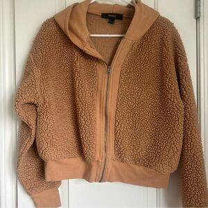 Forever 21 Women’s Sherpa Zip Up Hooded Jacket With Pockets - Size M